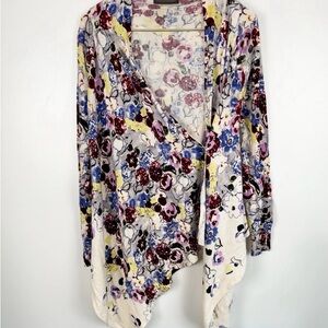 Floral Open-Front Cardigan